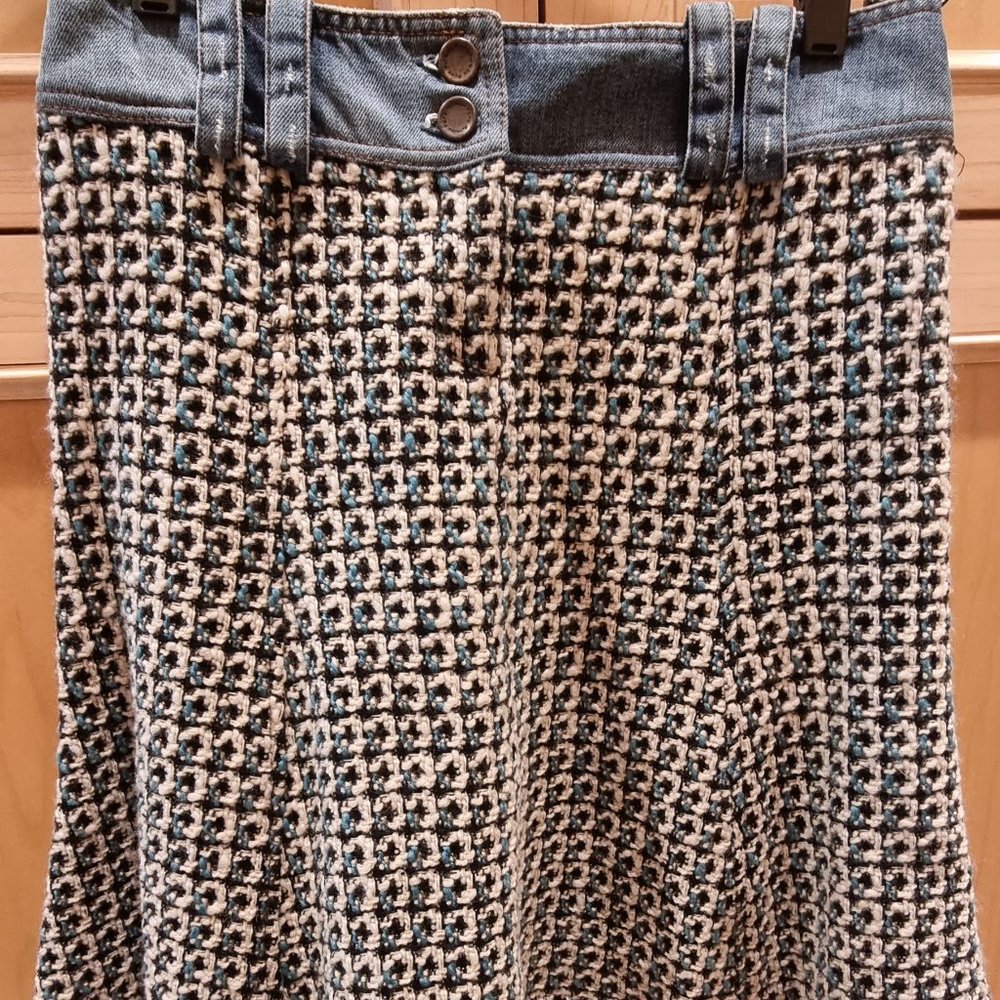 Patrizia Pepe Wool and Denim Skirt
